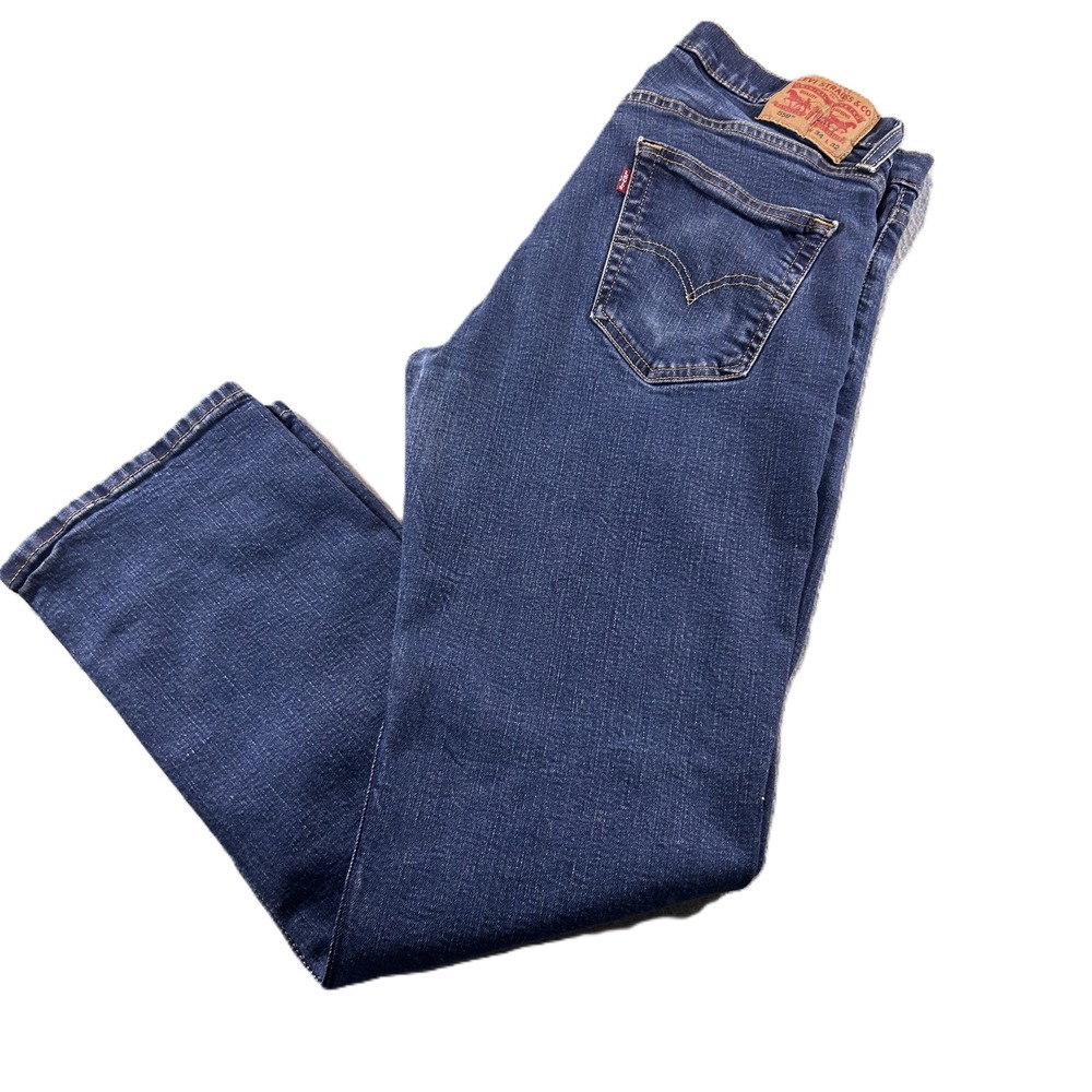 Levi's 559 Relaxed Straight Jeans Mens 34x32 Dark Wash Stretch Denim